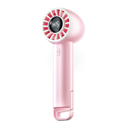 USB Charging Digital Display Handheld Turbo Fan Portable Foldable Buckle Small Fan