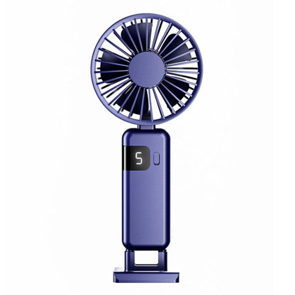 Portable Digital Display Hanging Neck Mute Small Fan USB Charging Handheld Foldable Fan