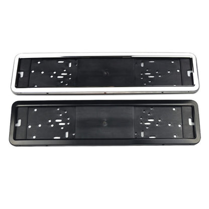 European/Russian/Ukrainian Stainless Steel License Plate Frame, 8K Mirror, Spray Black