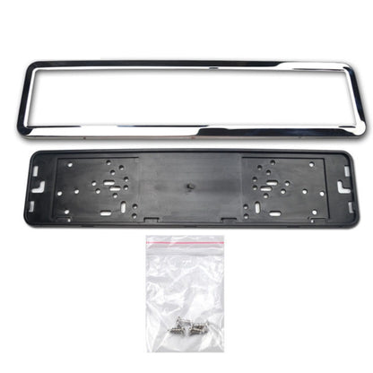 European/Russian/Ukrainian Stainless Steel License Plate Frame, 8K Mirror, Spray Black