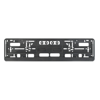 European Standard Single-strip Plastic License Plate Frame, Carbon Pattern