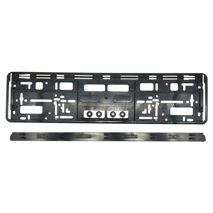 European Standard Single-strip Plastic License Plate Frame, Carbon Pattern