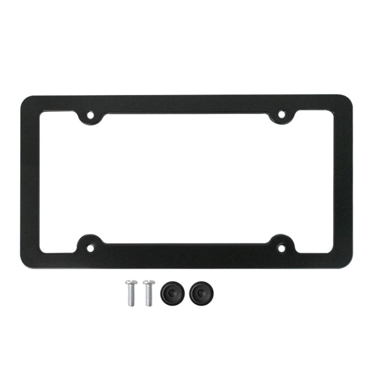 American Standard Aluminum Alloy License Plate Frame Including Accessories, Round Hole Aluminum Black, Round Hole Aluminum Spray White, Square Hole Rounded Corners Aluminum Black, Square Hole Round Corner Aluminum Spray White
