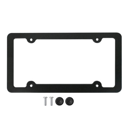 American Standard Aluminum Alloy License Plate Frame Including Accessories, Round Hole Aluminum Black, Round Hole Aluminum Spray White, Square Hole Rounded Corners Aluminum Black, Square Hole Round Corner Aluminum Spray White