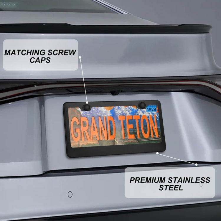 American Standard Aluminum Alloy License Plate Frame Including Accessories, Round Hole Aluminum Black, Round Hole Aluminum Spray White, Square Hole Rounded Corners Aluminum Black, Square Hole Round Corner Aluminum Spray White