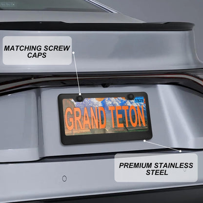 American Standard Aluminum Alloy License Plate Frame Including Accessories, Round Hole Aluminum Black, Round Hole Aluminum Spray White, Square Hole Rounded Corners Aluminum Black, Square Hole Round Corner Aluminum Spray White