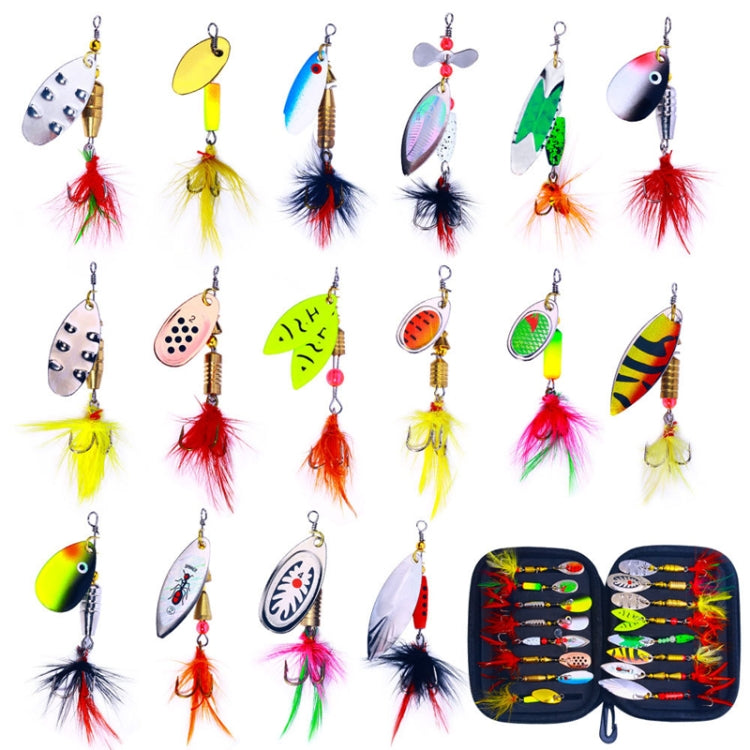 HENGJIA SPB101 Spinning Dummy Bait Noise Metal Sequins Fishing Lure, 16pcs /Set