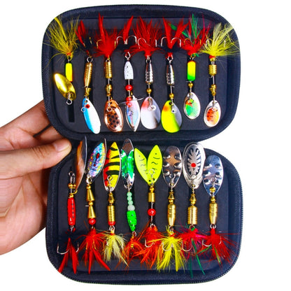 HENGJIA SPB101 Spinning Dummy Bait Noise Metal Sequins Fishing Lure, 16pcs /Set