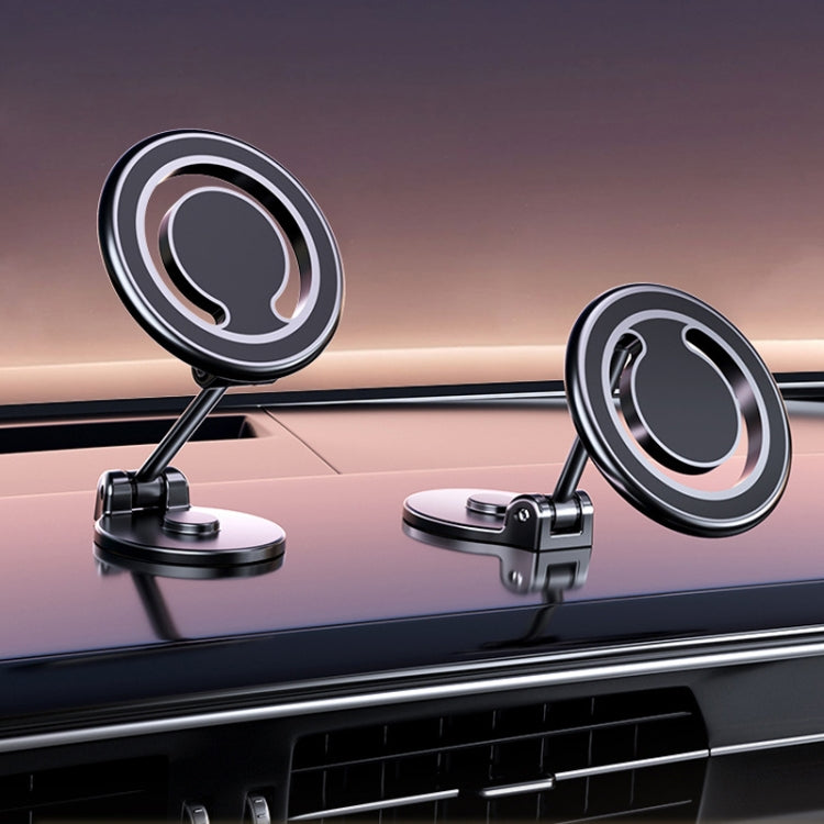 Magnetic Folding Car Phone Holder Rotatable Dashboard Stick-On Navigation Stand, D33