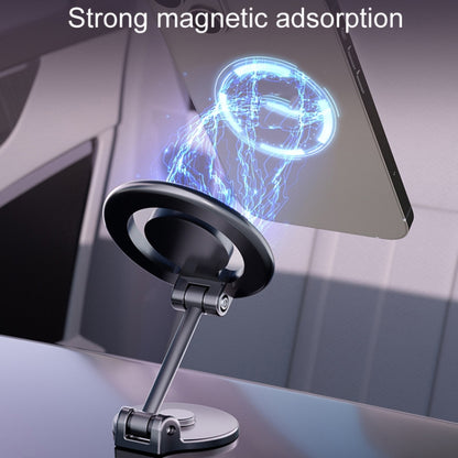 Magnetic Folding Car Phone Holder Rotatable Dashboard Stick-On Navigation Stand, D33