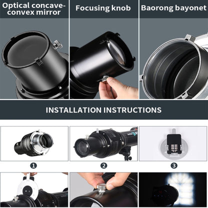 Optical Snoot Photo Studio Accessory for Flash Lamp with Bowens Mount
