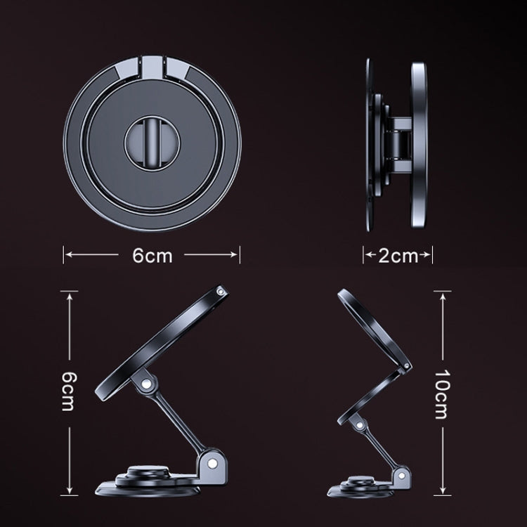 Magnetic Folding Car Phone Holder Rotatable Dashboard Stick-On Navigation Stand, D50-1