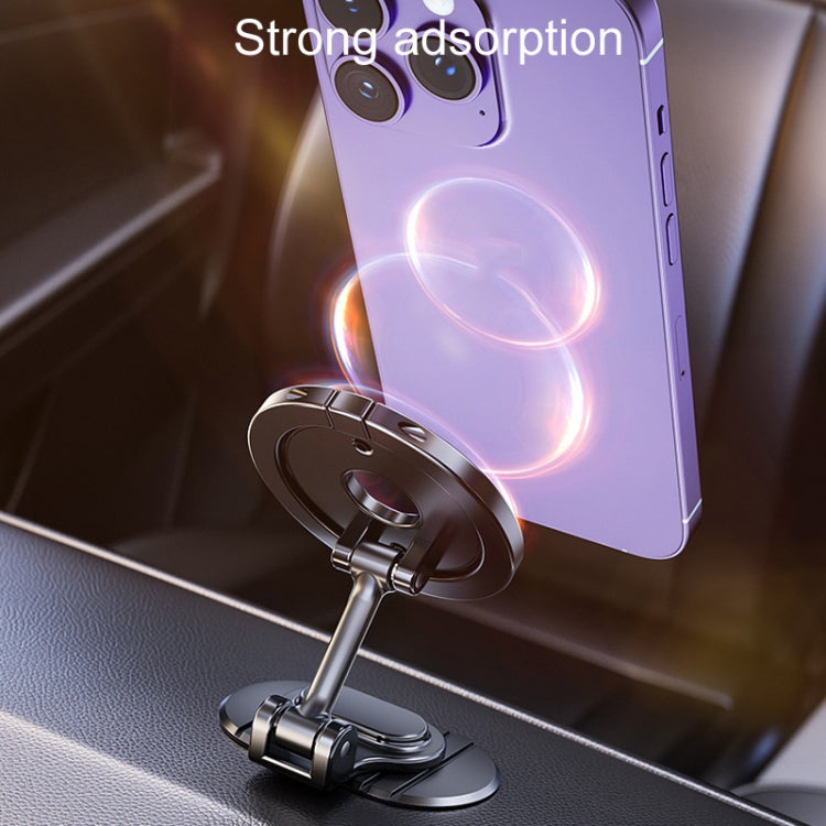 Magnetic Folding Car Phone Holder Rotatable Dashboard Stick-On Navigation Stand, D50-1