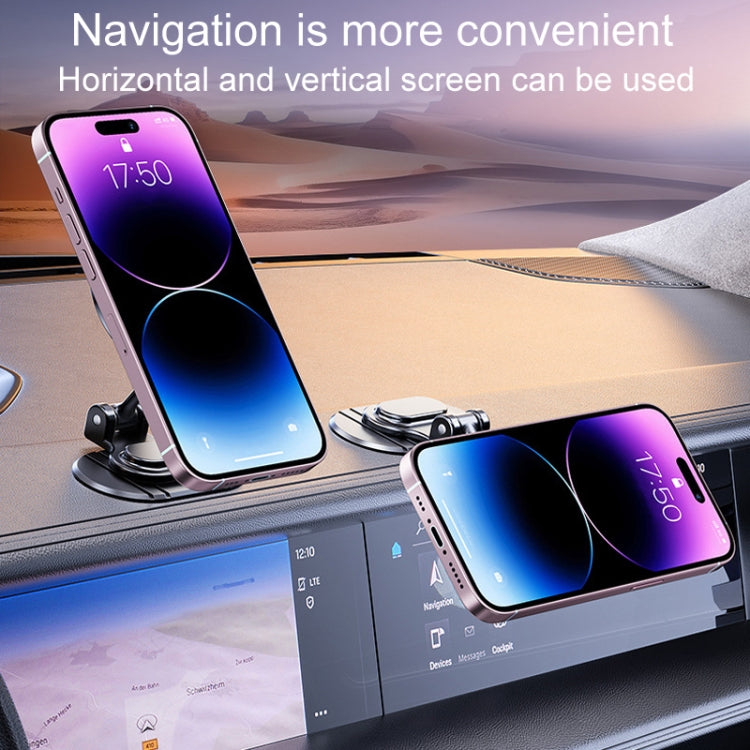 Magnetic Folding Car Phone Holder Rotatable Dashboard Stick-On Navigation Stand, D50-1