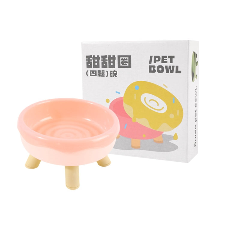 Donut Dog Cat Food Bowl Pet Anti-Overturned Water Drinking Feeder To Protect Cervical Spine