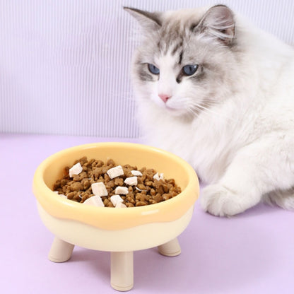 Donut Dog Cat Food Bowl Pet Anti-Overturned Water Drinking Feeder To Protect Cervical Spine