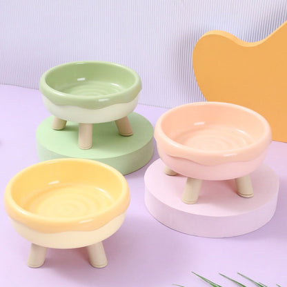Donut Dog Cat Food Bowl Pet Anti-Overturned Water Drinking Feeder To Protect Cervical Spine