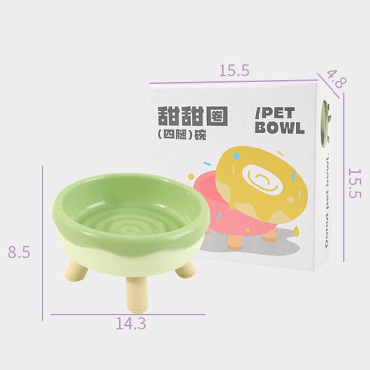 Donut Dog Cat Food Bowl Pet Anti-Overturned Water Drinking Feeder To Protect Cervical Spine