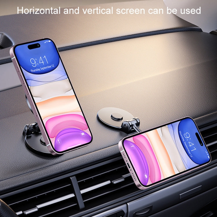 Magnetic Folding Car Phone Holder Rotatable Dashboard Stick-On Navigation Stand, D50