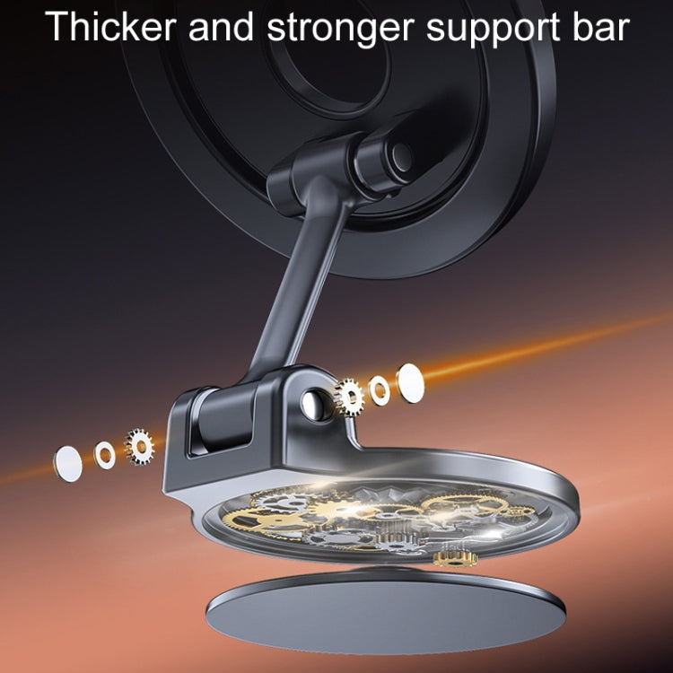 Magnetic Folding Car Phone Holder Rotatable Dashboard Stick-On Navigation Stand, D50