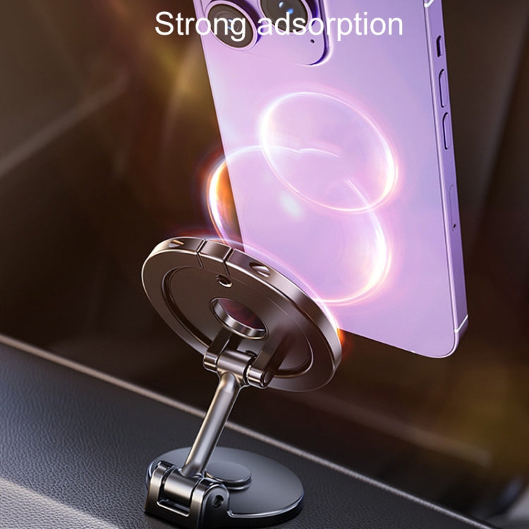 Magnetic Folding Car Phone Holder Rotatable Dashboard Stick-On Navigation Stand, D50