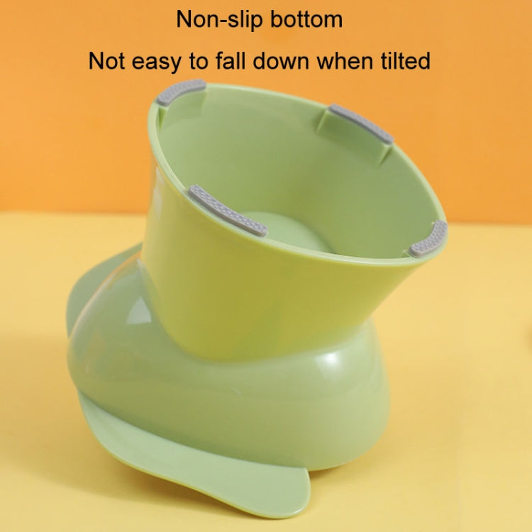 Dogs Cats Food Bowl Water Bowl Slanted Mouth Neck Protection Anti Knock Over Pet Feeder, Grass Green, Lemon Yellow, Rouge Pink