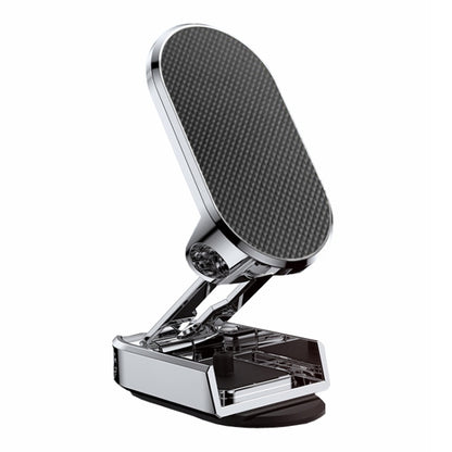 D11 Magnetic Folding Car Phone Holder Rotatable Dashboard Stick-On Navigation Stand, Black Frosted, Silver Frosted