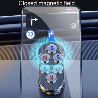 D11 Magnetic Folding Car Phone Holder Rotatable Dashboard Stick-On Navigation Stand, Black Frosted, Silver Frosted