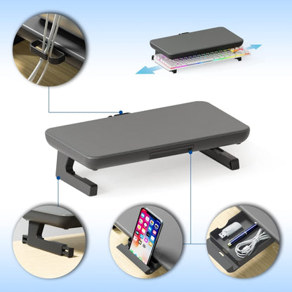 Oimaster Monitor Stand Riser Adjustable Height Laptop Bracket With Storage Drawer, Basic, Upgrade