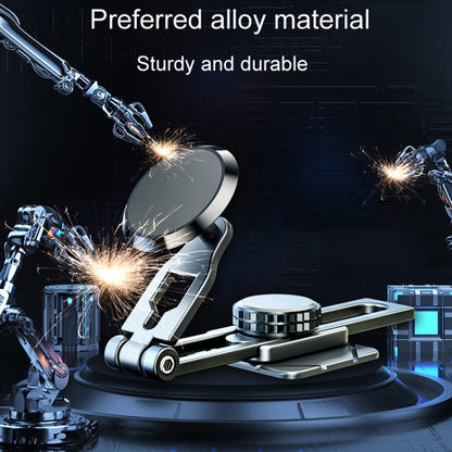 Foldable Suspension Car Phone Holder Magnetic Slide Type Metal Navigation Stand, D31