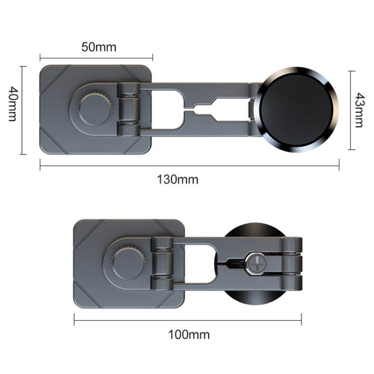 Foldable Suspension Car Phone Holder Magnetic Adhesive Type Metal Navigation Stand, D30