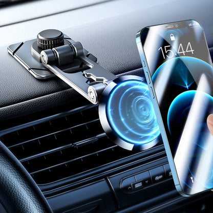 Foldable Suspension Car Phone Holder Magnetic Adhesive Type Metal Navigation Stand, D30