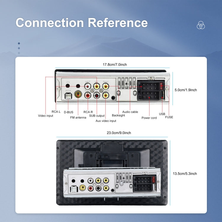 9 Inch Disassembly Screen MP5 Player Android Wireless CarPlay Reversing Image Integrated Machine