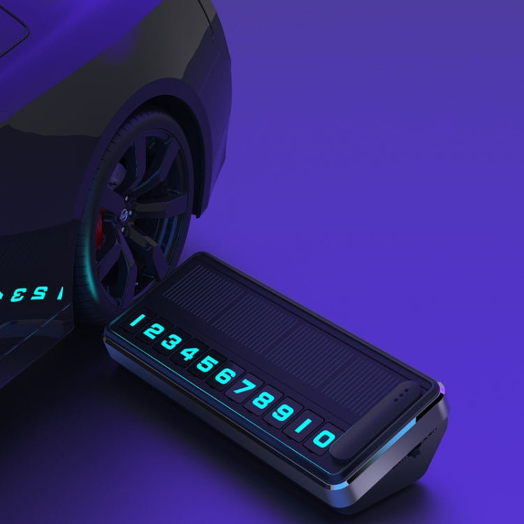 Car Temporary Parking License Plate Solar Rechargeable Luminous Parking Card