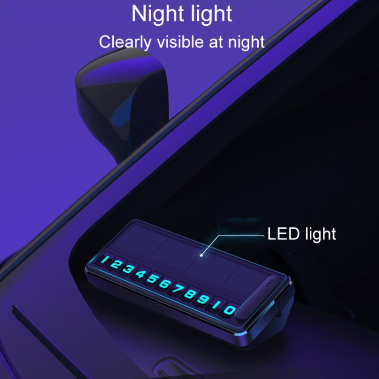 Car Temporary Parking License Plate Solar Rechargeable Luminous Parking Card