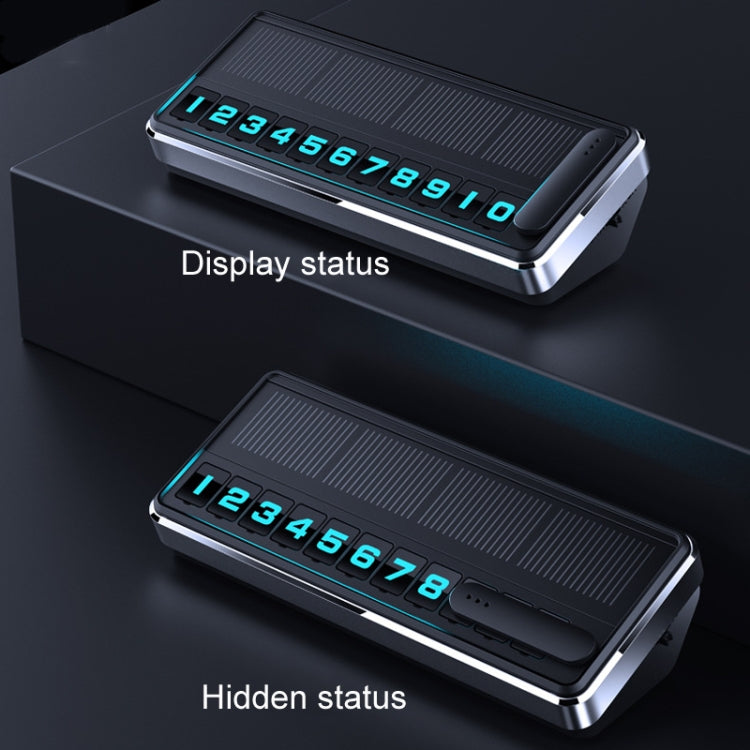 Car Temporary Parking License Plate Solar Rechargeable Luminous Parking Card