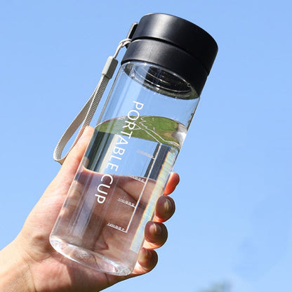 Outdoor Large Capacity Sports Mug Frosted Plastic Portable Leak-proof Teacups, 400ml Transparent Black, 400ml Transparent White, 400ml Transparent Green, 600ml Transparent White, 600ml Transparent Green, 600Mml Transparent Black, 800ml Transparent Blac...
