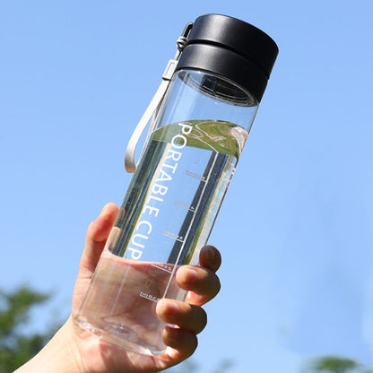 Outdoor Large Capacity Sports Mug Frosted Plastic Portable Leak-proof Teacups, 400ml Transparent Black, 400ml Transparent White, 400ml Transparent Green, 600ml Transparent White, 600ml Transparent Green, 600Mml Transparent Black, 800ml Transparent Blac...