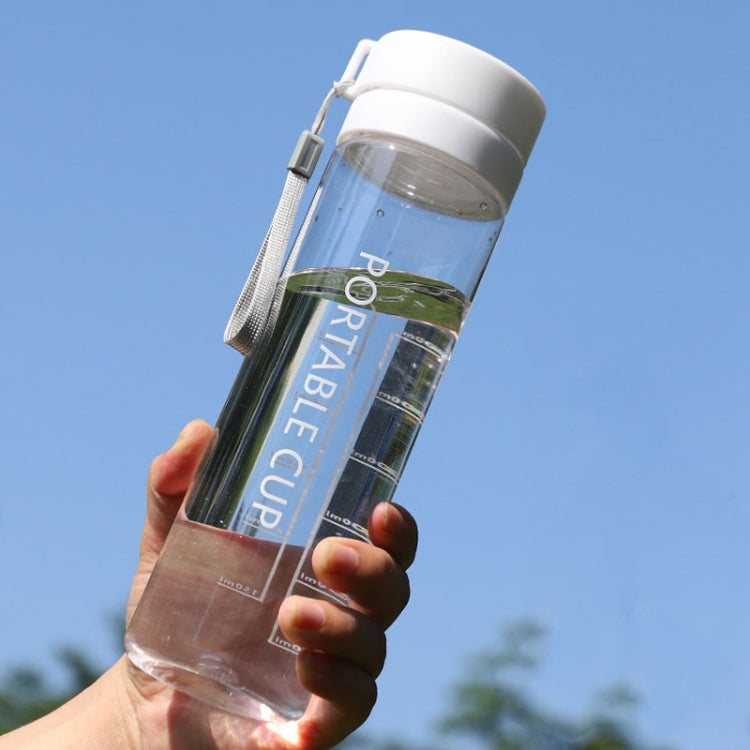 Outdoor Large Capacity Sports Mug Frosted Plastic Portable Leak-proof Teacups, 400ml Transparent Black, 400ml Transparent White, 400ml Transparent Green, 600ml Transparent White, 600ml Transparent Green, 600Mml Transparent Black, 800ml Transparent Blac...