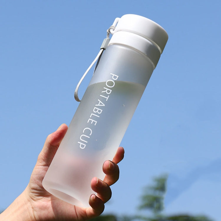 Outdoor Large Capacity Sports Mug Frosted Plastic Portable Leak-proof Teacups, 400ml Transparent Black, 400ml Transparent White, 400ml Transparent Green, 600ml Transparent White, 600ml Transparent Green, 600Mml Transparent Black, 800ml Transparent Blac...