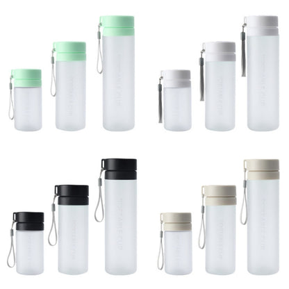 Outdoor Large Capacity Sports Mug Frosted Plastic Portable Leak-proof Teacups, 400ml Transparent Black, 400ml Transparent White, 400ml Transparent Green, 600ml Transparent White, 600ml Transparent Green, 600Mml Transparent Black, 800ml Transparent Blac...