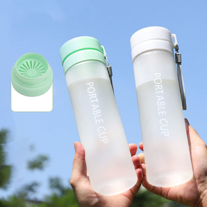 Outdoor Large Capacity Sports Mug Frosted Plastic Portable Leak-proof Teacups, 400ml Transparent Black, 400ml Transparent White, 400ml Transparent Green, 600ml Transparent White, 600ml Transparent Green, 600Mml Transparent Black, 800ml Transparent Blac...