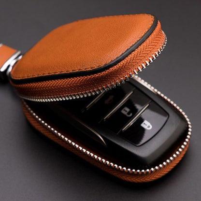 Leather Men Multifunctional Car Key Bag Large Capacity Universal Waist Hanging Key Storage Bag