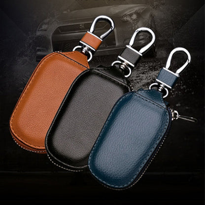 Leather Men Multifunctional Car Key Bag Large Capacity Universal Waist Hanging Key Storage Bag