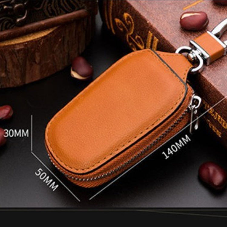 Leather Men Multifunctional Car Key Bag Large Capacity Universal Waist Hanging Key Storage Bag