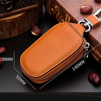 Leather Men Multifunctional Car Key Bag Large Capacity Universal Waist Hanging Key Storage Bag