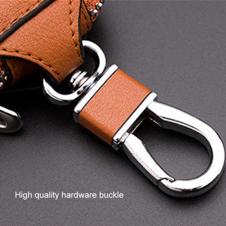 Leather Men Multifunctional Car Key Bag Large Capacity Universal Waist Hanging Key Storage Bag