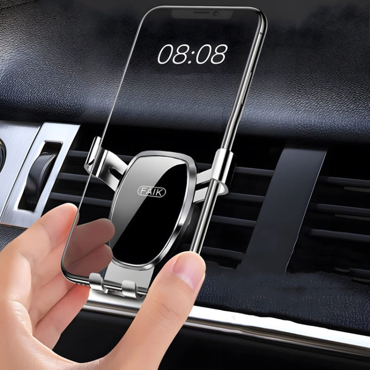 FAIK Car Cell Phone Holder Air Vent Triangle Gravity Sensor Car Phone Bracket, Black Frosted Model, Silver Frosted Model, Black Mirror Model, Silve Mirror Model