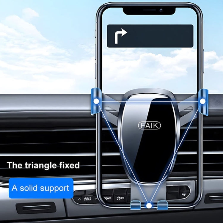 FAIK Car Cell Phone Holder Air Vent Triangle Gravity Sensor Car Phone Bracket, Black Frosted Model, Silver Frosted Model, Black Mirror Model, Silve Mirror Model