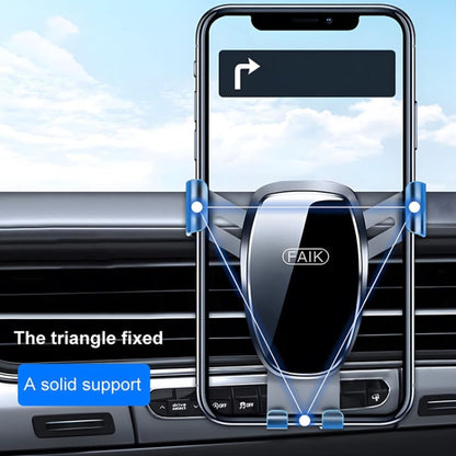 FAIK Car Cell Phone Holder Air Vent Triangle Gravity Sensor Car Phone Bracket, Black Frosted Model, Silver Frosted Model, Black Mirror Model, Silve Mirror Model